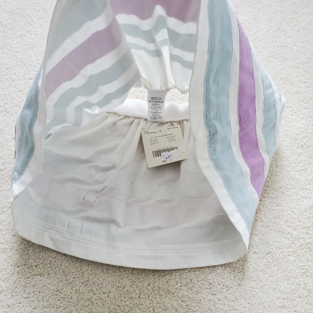 NWT Janie and Jack Baby Girls' White Ribbon and Bow Skirt sz6-12m